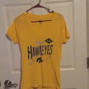 Yellow and black Iowa Hawkeyes tee shirt